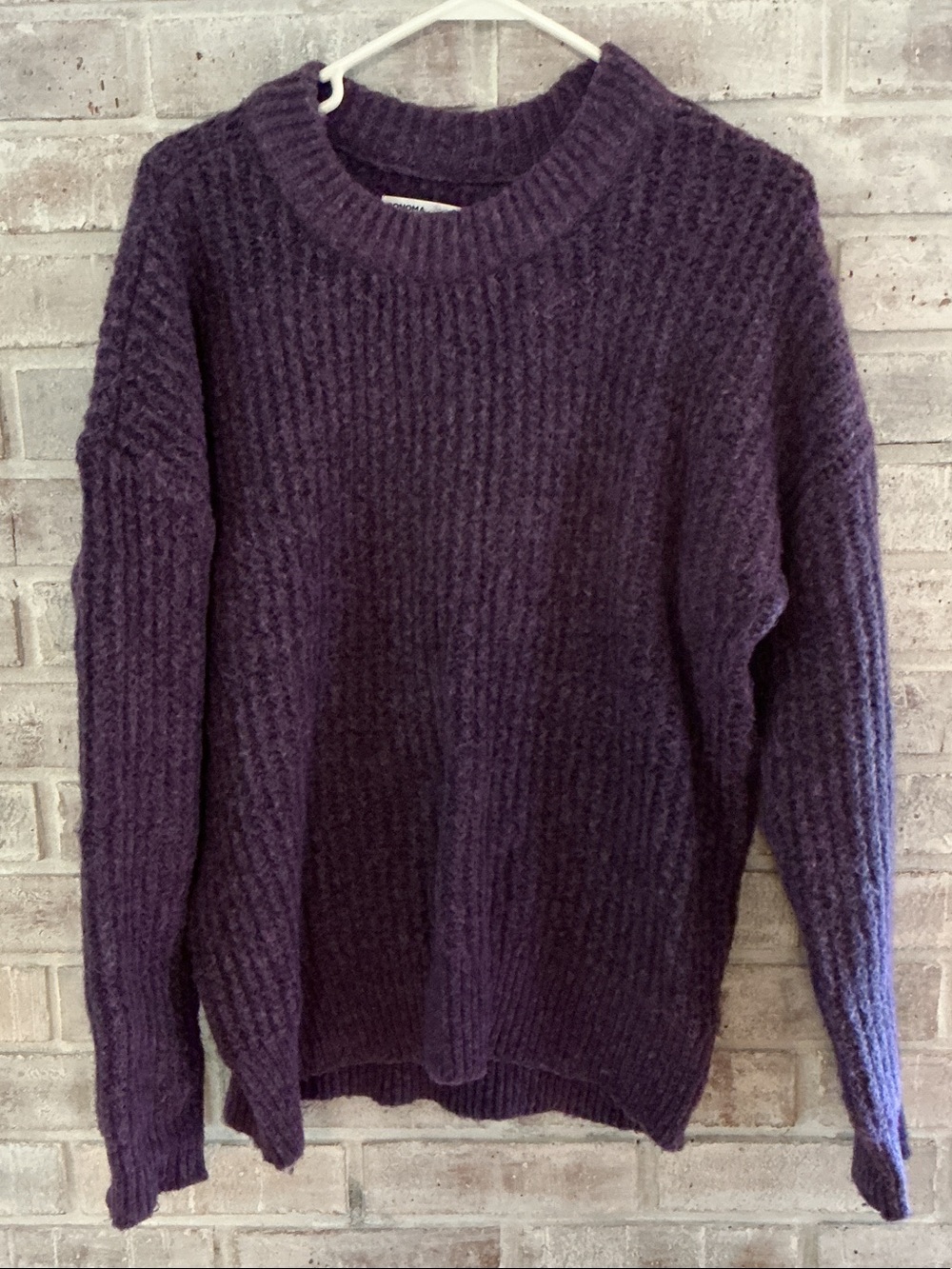 Women’s ultra soft Sonoma Plum Ribbed Crewneck Sweater